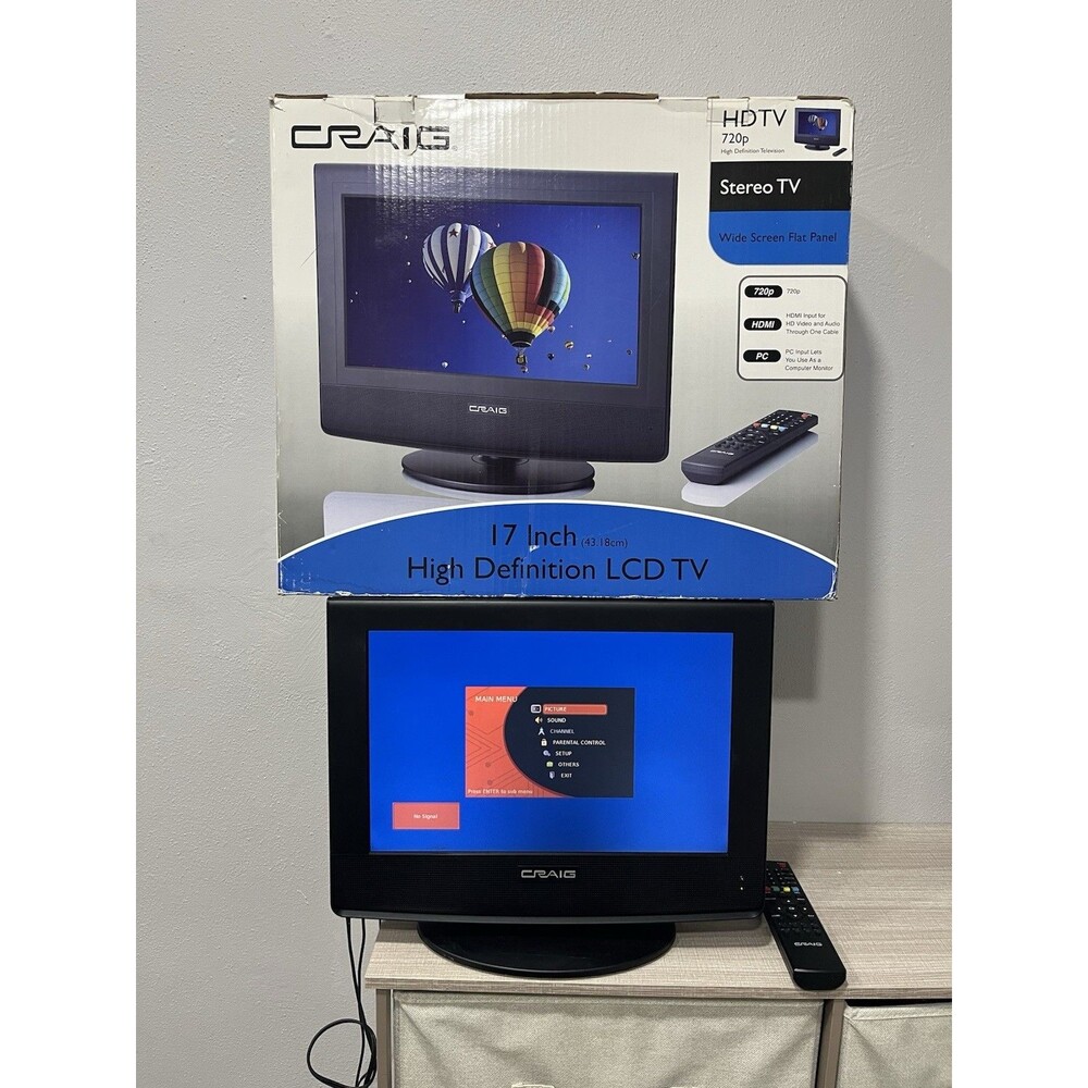 Craig CLC501 15" LCD HDTV 720p Flat Panel TV Monitor With 17" Box & Remote